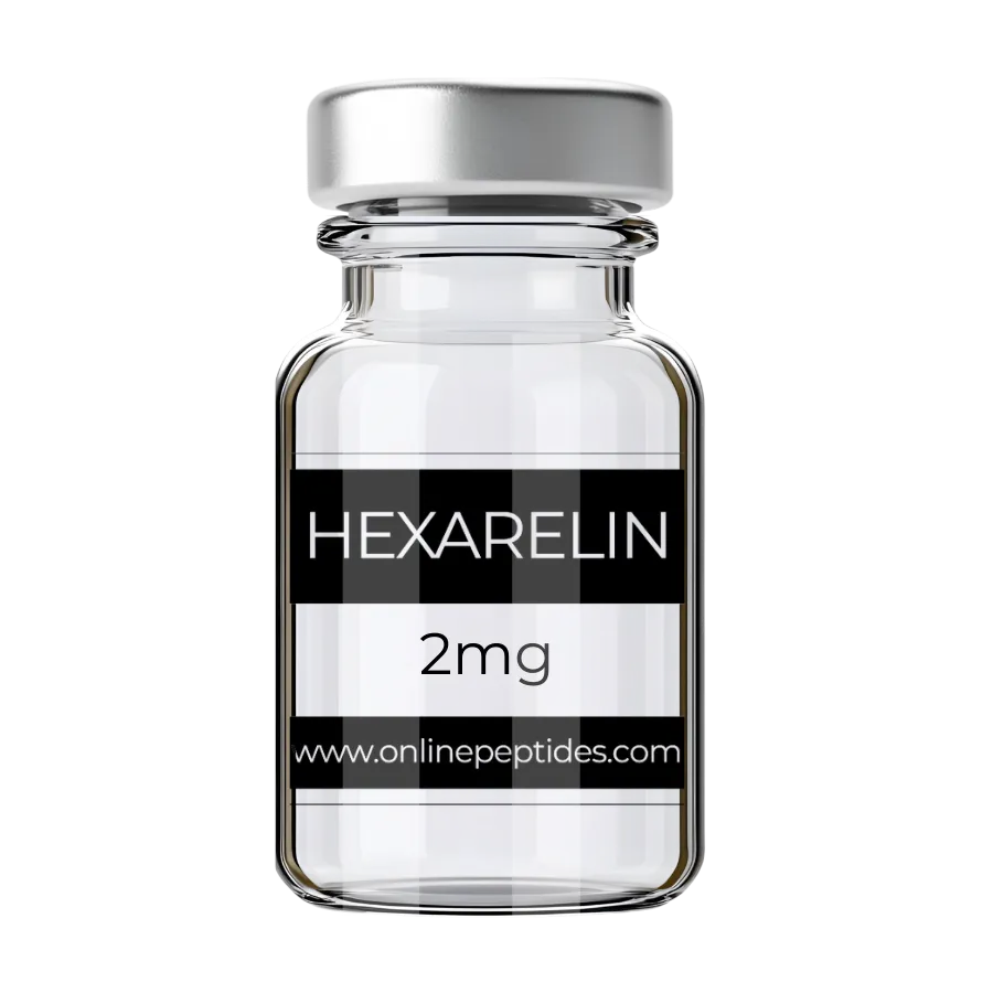 Hexarelin research peptide vial