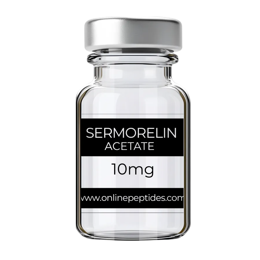 Sermorelin research peptide vial